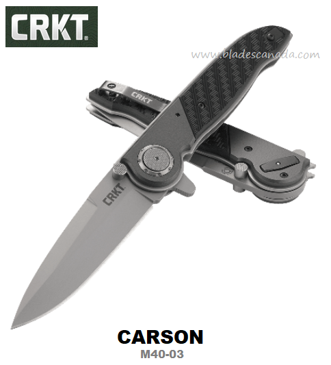 CRKT Carson Deadbolt Flipper Folding Knife, 1.4116 Spearpoint, Aluminum, M40-03